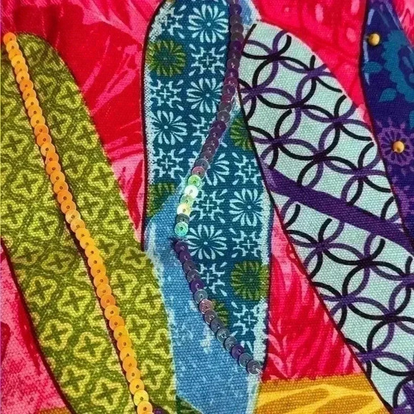 Paul Brent colorful fun summer beach themed sparkly surfboard pattern tote bag - Picture 11 of 12